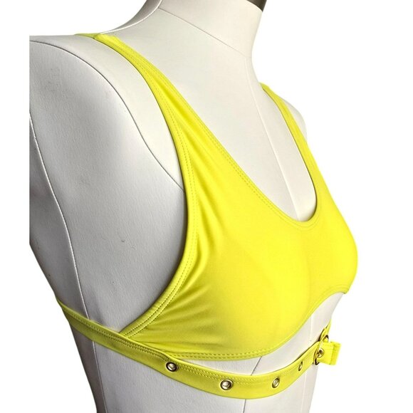 Forplay NWT Yellow Bikini Top Bralette With Buckle Detail Size S - Picture 3 of 7
